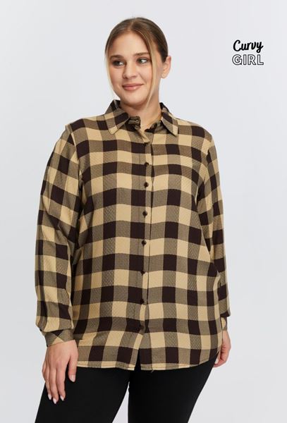 Picture of CURVY GIRL CASUAL CHEQUERED SHIRT